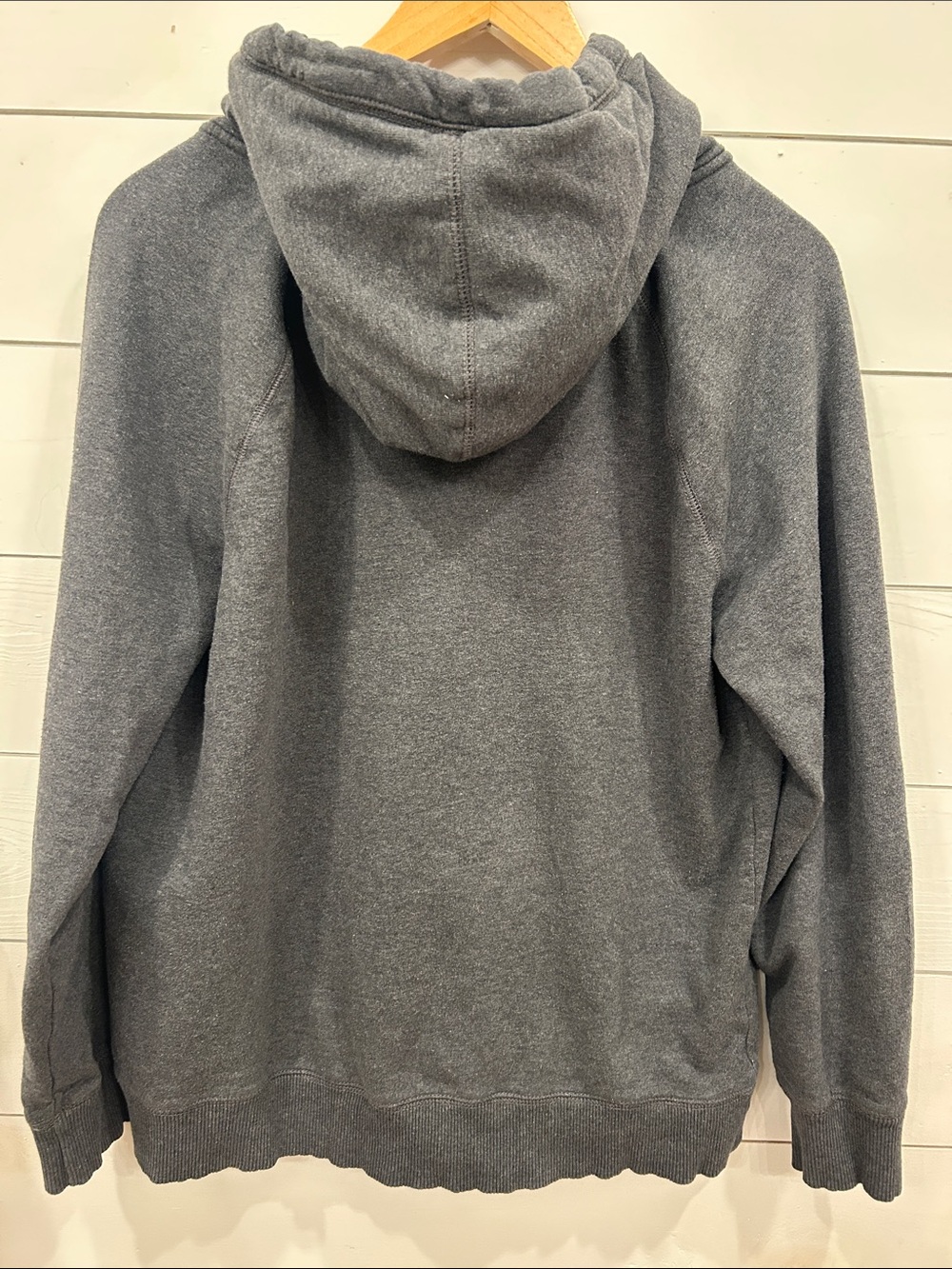 Gray Hooded Button Pullover Sweatshirt - Picture 6 of 9